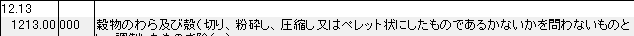 1213 穀物のわら、殻 HSコード一覧